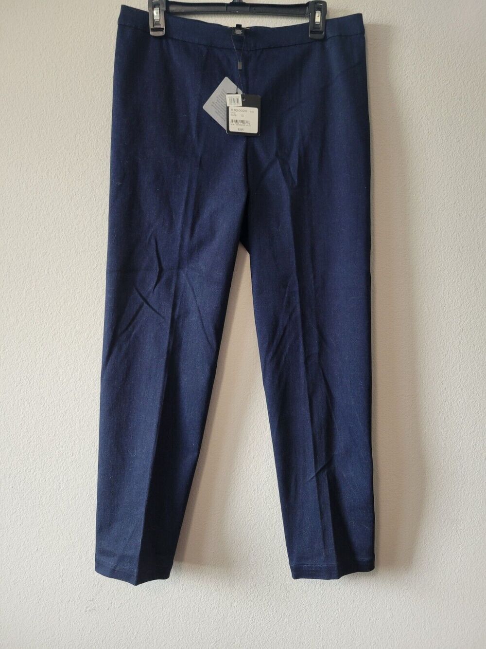 St. John Women’s Trouser Pants Jean Blue Indigo Stretch Tapered High Waist Sz 10